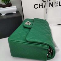 Chanel Women Classic Handbag in Lambskin Leather-Green (1)