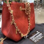 Chanel Women Drawstring Bag in Calfskin Leather-Maroon – Bild 5