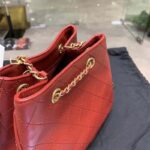 Chanel Women Drawstring Bag in Calfskin Leather-Maroon – Bild 8