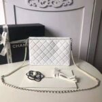 Chanel Women Flap Bag White Ringer Pearl in Goatskin Leather - Image 4