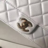 Chanel Women Flap Bag White Ringer Pearl in Goatskin Leather (1)