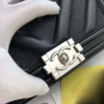 Chanel Women Flap Bag with Top Handle in Calfskin-Black - Image 8