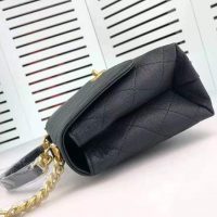 Chanel Women Flap Bag with Top Handle in Calfskin-Black (1)