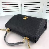 Chanel Women Flap Bag with Top Handle in Calfskin-Black (1)