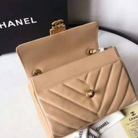 Chanel Women Flap Bag with Top Handle in Calfskin-Sandy (1)