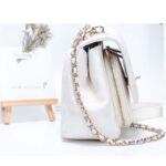 Chanel Women Flap Bag with Top Handle in Grained Calfskin Leather-White – Bild 5