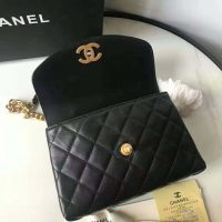 Chanel Women Flap Bag with Top Handle in Lambskin-Black (1)