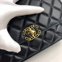 Chanel Women Flap Bag with Top Handle in Lambskin Leather (1)