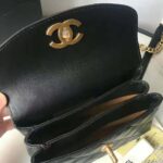 Chanel Women Flap Bag with Top Handle in Lambskin Leather-Black - immagine 7