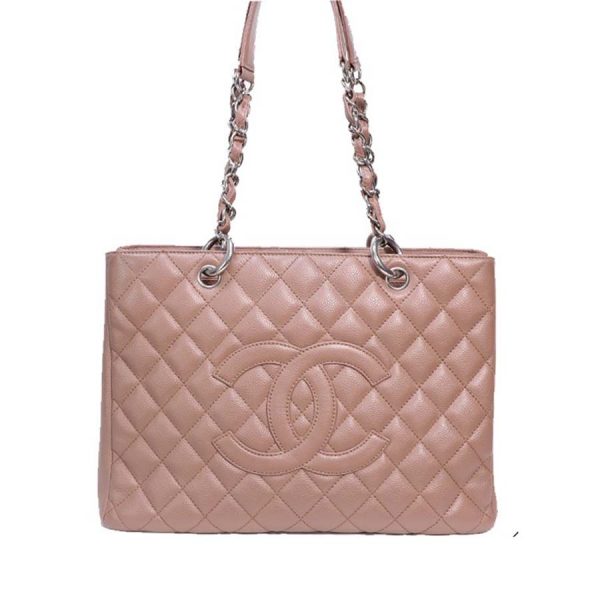 Chanel Women GST Shopping Bag in Grained Calfskin Leather-Pink (1)