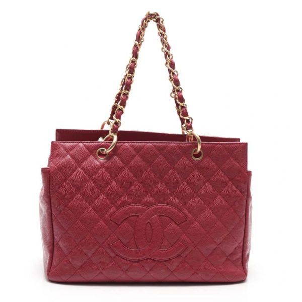 Chanel Women GST Shopping Bag in Grained Calfskin Leather-Red (7)
