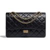 Chanel Women Large 2.55 Handbag in Aged Calfskin Leather-Black