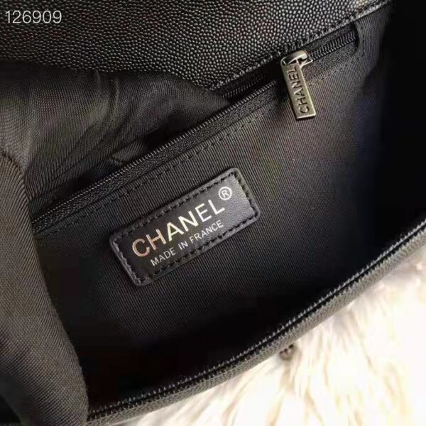 Chanel Women Large Boy Chanel Handbag in Calfskin Leather-Black (13)