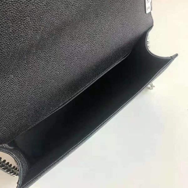 Chanel Women Large Boy Chanel Handbag in Calfskin Leather-Black (9)