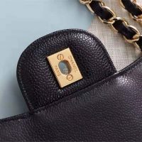 Chanel Women Large Classic Handbag in Grained Calfskin Leather-Black (1)