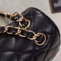 Chanel Women Large Classic Handbag in Grained Calfskin Leather-Black (1)