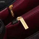 Chanel Women Large Flap Bag with Top Handle in Grained Calfskin Leather-Black – Image 7