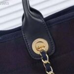 Chanel Women Large Shopping Bag in Mixed Fibers and Lurex Canvas-Navy - immagine 10