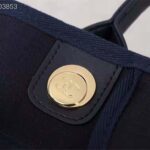 Chanel Women Large Shopping Bag in Mixed Fibers and Lurex Canvas-Navy - immagine 9