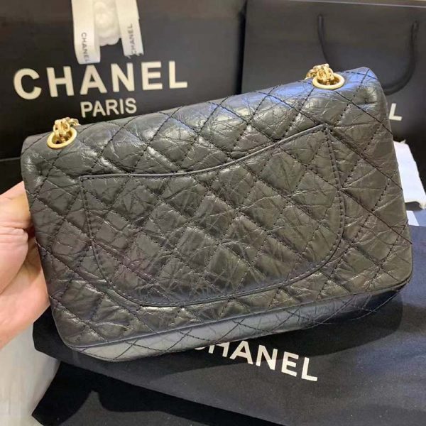 Chanel Women Maxi 2.55 Handbag in Aged Calfskin Leather-Black (11)