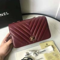 Chanel Women Mini Flap Bag in Calfskin Leather-Red (1)