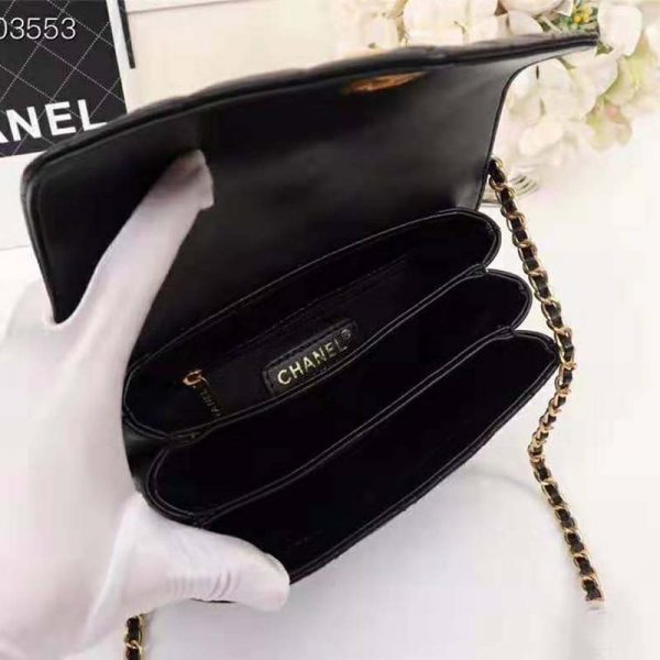Chanel Women Organ Bag with Top Handle in Embossed Calfskin Leather-Black (10)