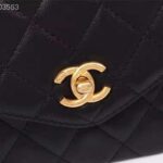 Chanel Women Organ Bag with Top Handle in Embossed Calfskin Leather-Black – Image 7