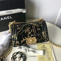 Chanel Women Small Boy Chanel Handbag in Crocodile Embossed Printed Leather (1)