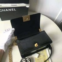Chanel Women Small Boy Chanel Handbag in Crocodile Embossed Printed Leather (1)
