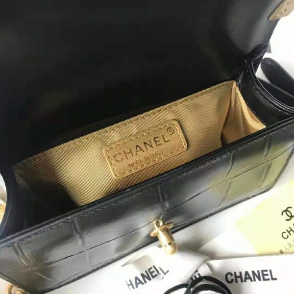 Chanel Women Small Boy Chanel Handbag in Crocodile Embossed Printed Leather (9)