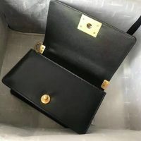Chanel Women Small Boy Chanel Handbag in Metallic Lambskin Leather-Black and Gold (1)