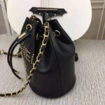 Chanel Women Small Drawstring Bag in Grained Calfskin Leather-Black - Image 6