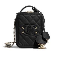 Chanel Women Vanity Case in Grained Calfskin Leather-Black (1)