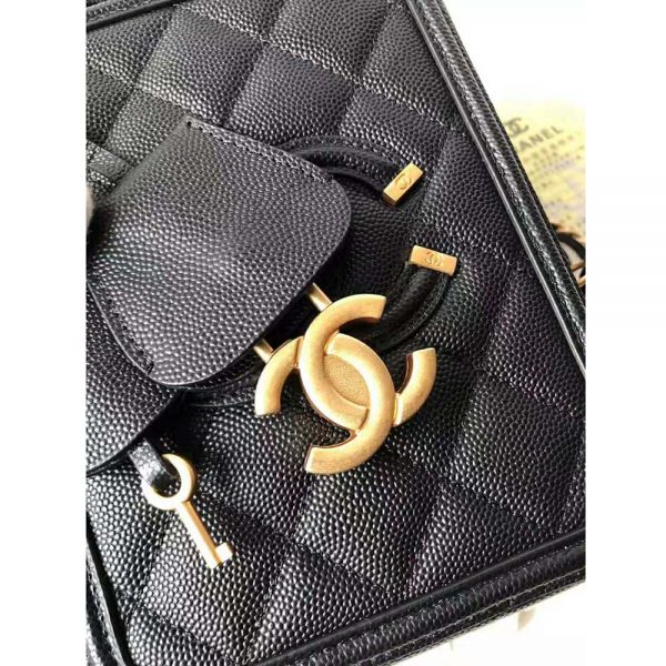 Chanel Women Vanity Case in Grained Calfskin Leather-Black (6)