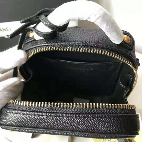 Chanel Women Vanity Case in Grained Calfskin Leather-Black (8)