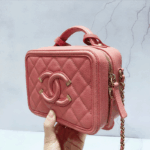 Chanel Women Vanity Case in Grained Calfskin Leather-Pink - Bild 6