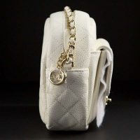 Chanel Women Vanity Case in Grained Calfskin Leather-White (6)