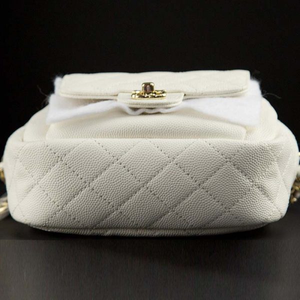 Chanel Women Vanity Case in Grained Calfskin Leather-White (5)