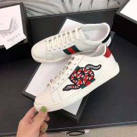 Gucci Men Ace Embroidered Sneaker with Embroidered Kingsnake Appliqué-White (1)
