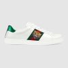 Gucci Men Ace Embroidered Sneaker with Embroidered Tiger Appliqué-White