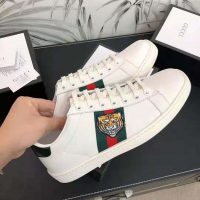 Gucci Men Ace Embroidered Sneaker with Embroidered Tiger Appliqué-White (1)