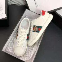 Gucci Men Ace Embroidered Sneaker with Embroidered Tiger Appliqué-White (1)