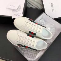 Gucci Unisex Ace Embroidered Sneaker with Arrow Appliqués-White (1)