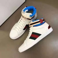 Gucci Unisex Ace Gucci Stripe High-Top Sneaker-White (1)