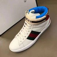 Gucci Unisex Ace Gucci Stripe High-Top Sneaker-White (1)