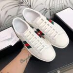 Gucci Unisex Ace Leather Sneaker White Leather with Green Crocodile Detail - immagine 6