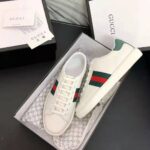 Gucci Unisex Ace Leather Sneaker White Leather with Green Crocodile Detail - immagine 4