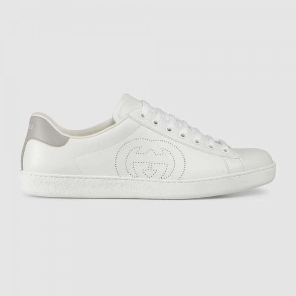 Gucci Unisex Ace Sneaker with Interlocking G-White (1)