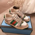 Gucci Women's Screener Sneaker with Crystals 3.6cm Height-Green – Image 2