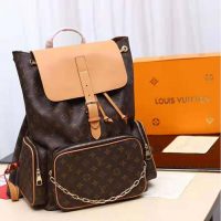 Louis Vuitton LV Men Backpack Trio in Monogram Canvas-Brown (1)